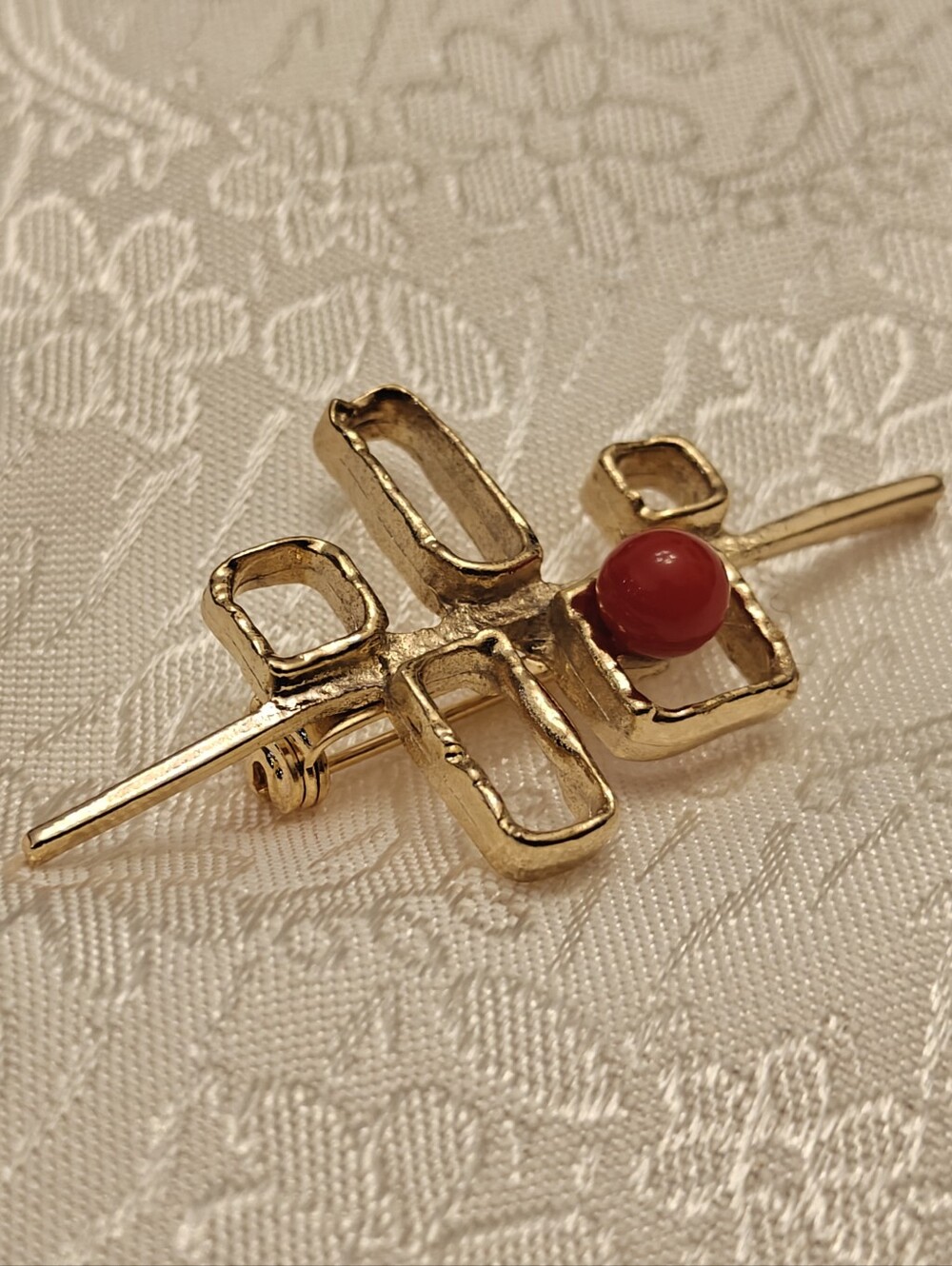 Vintage Modernist Brutalist Pin Brooch